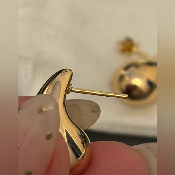 14k Gold Teardrop Earrings - Picture 5 of 8